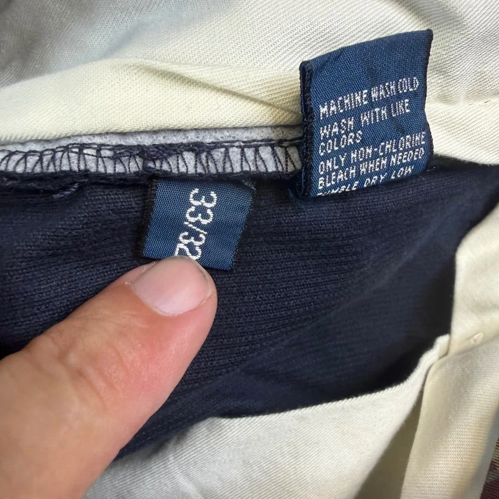 Polo Ralph Lauren Hammond Pant Mens 33x32 Navy Blue Corduroy Pleated Pants